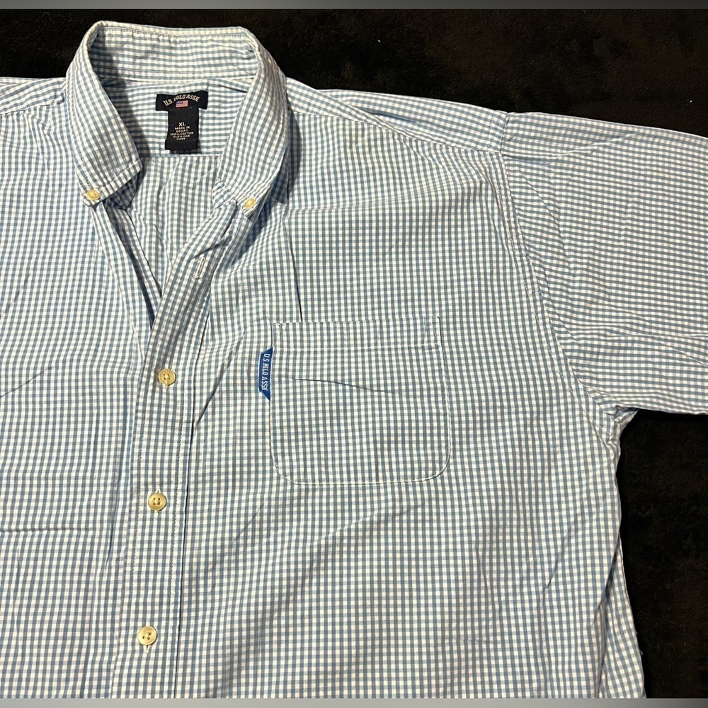 Vtg 90s US Polo Association Button down Blue Shirt Men’s XL -EUVC - Picture 2 of 6